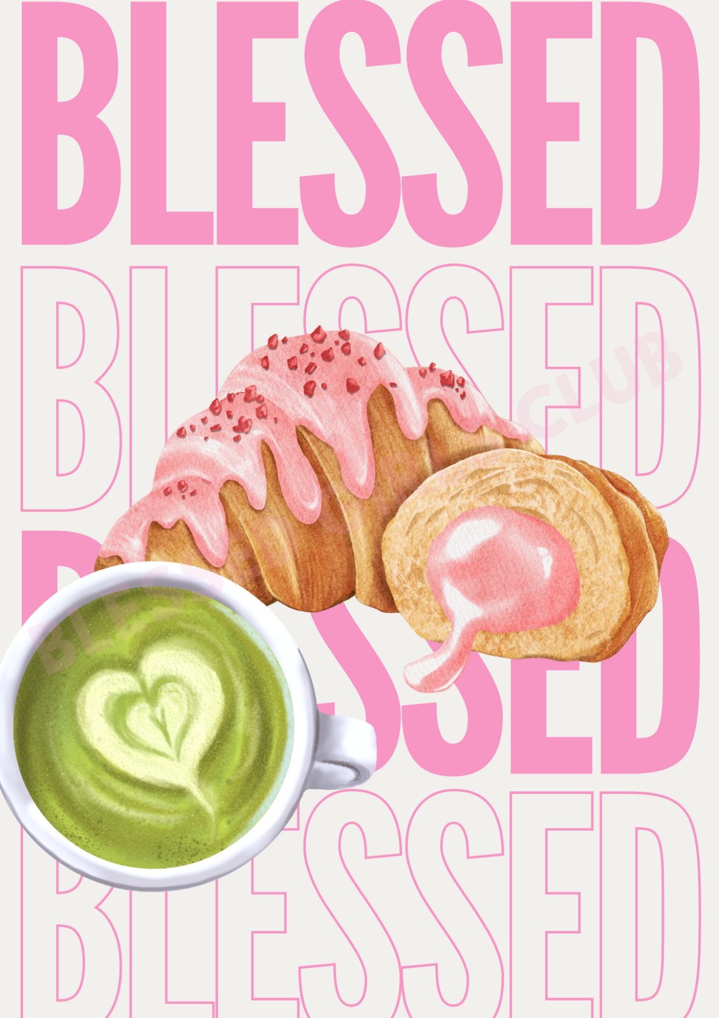 Blessed Matcha & Pastries Print