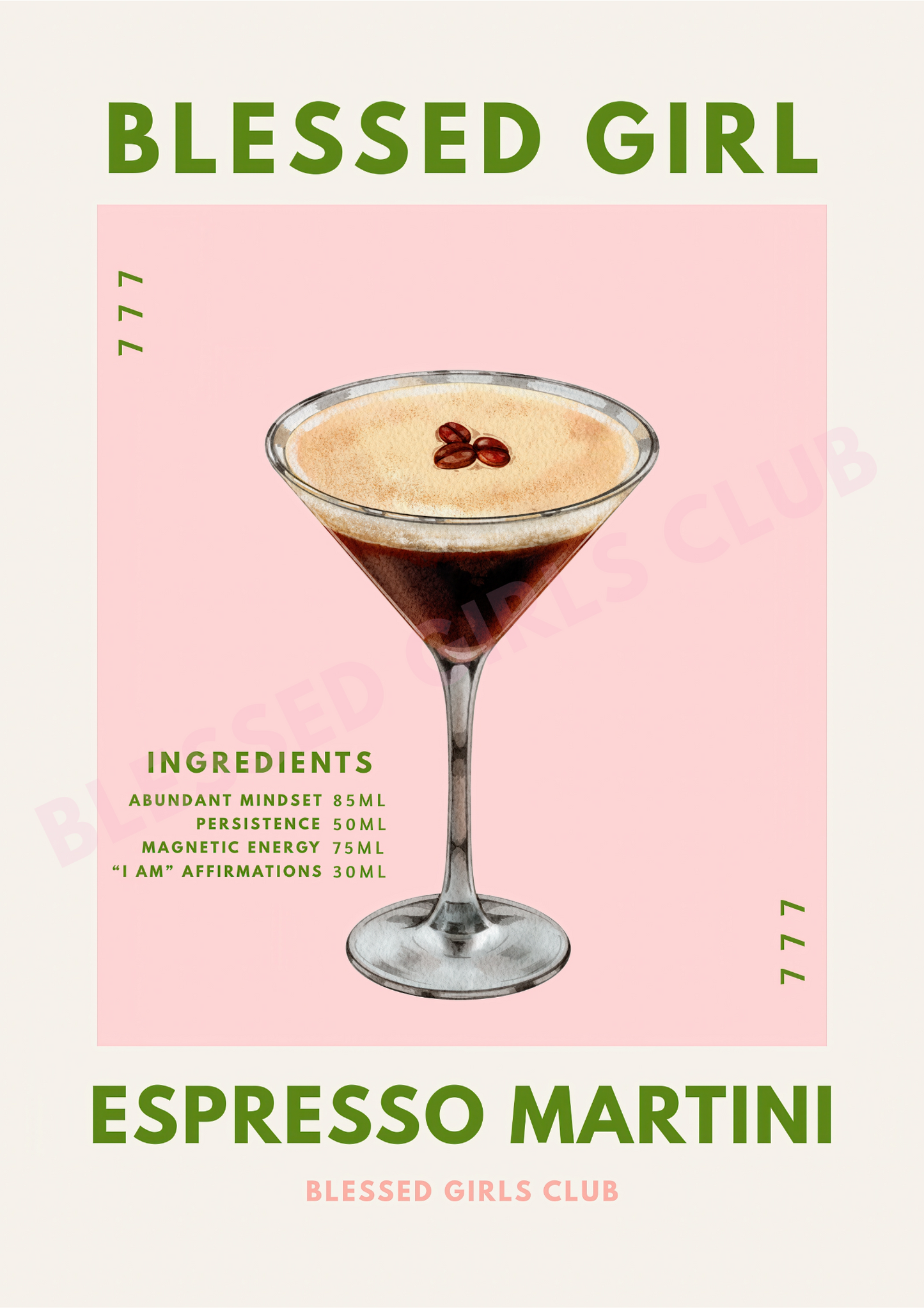 Blessed Girl Espresso Martini Print