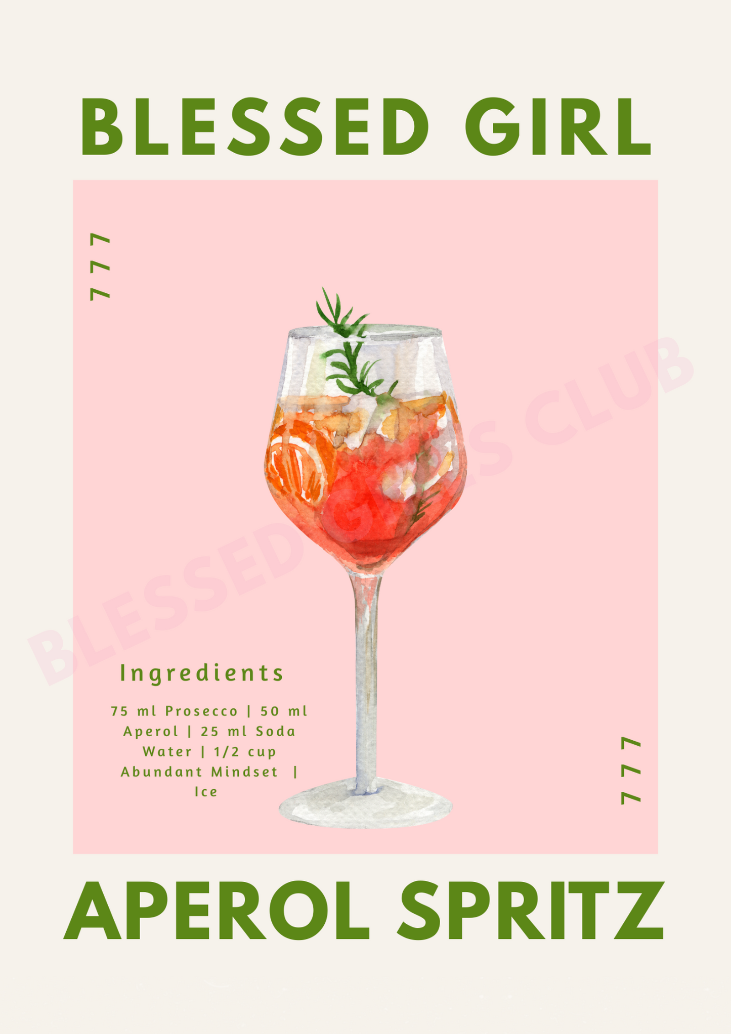 Blessed Girl Aperol Spritz Print